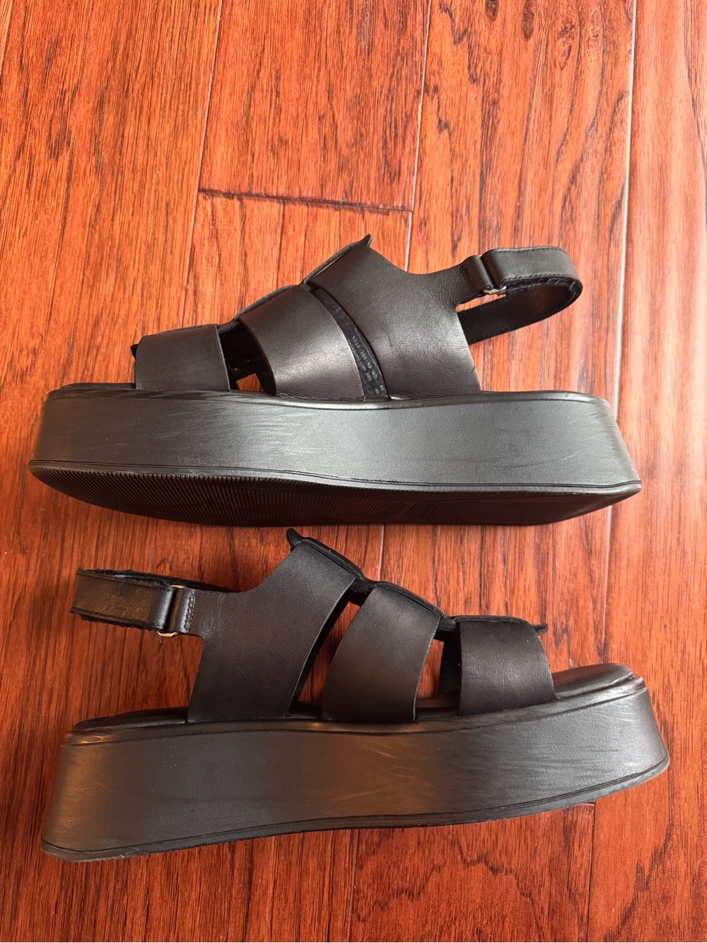 Vagabond Shoemakers Chic Courtney Black Platform Chunky Fisherman Sandals Sz 10 - Picture 7 of 11
